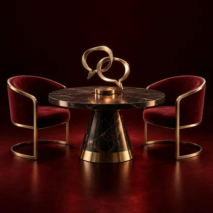 Warm gold consultation setting