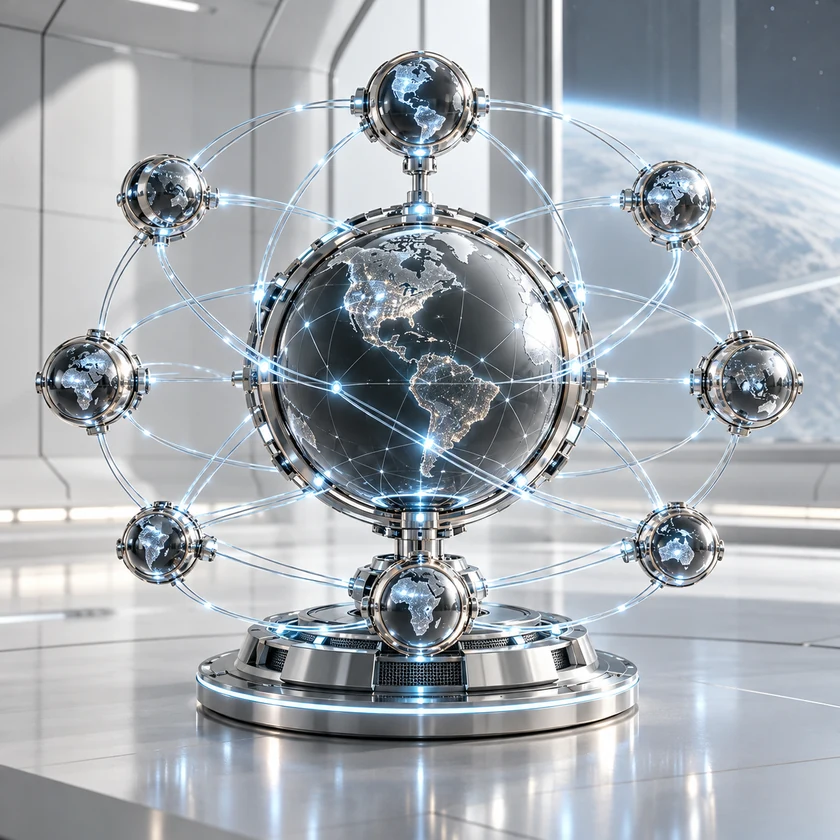 Connected metal signal nodes surrounding a central network