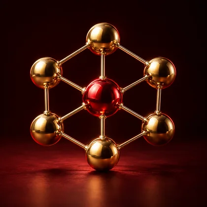 Connected gold network and red signal
